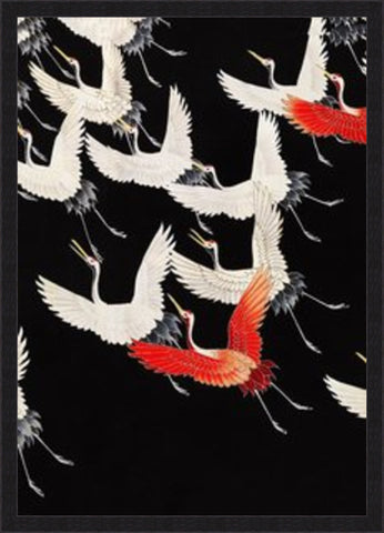 Black Cranes Kimono Poster