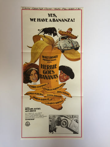 Vintage Cinema Daybill Film Poster - Herbie Goes Bananas