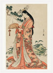 Geisha with long hair by Eishi Hosoda