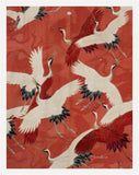 Red Cranes Kimono Poster