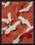 Red Cranes Kimono Poster