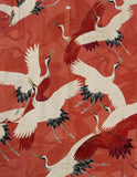 Red Cranes Kimono Poster